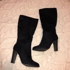 Suede knee high boots